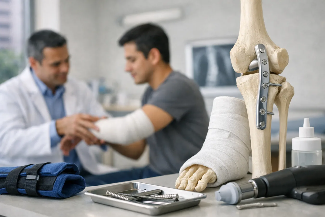 Tratamiento de fracturas (yeso, férulas o cirugía) en CDMX